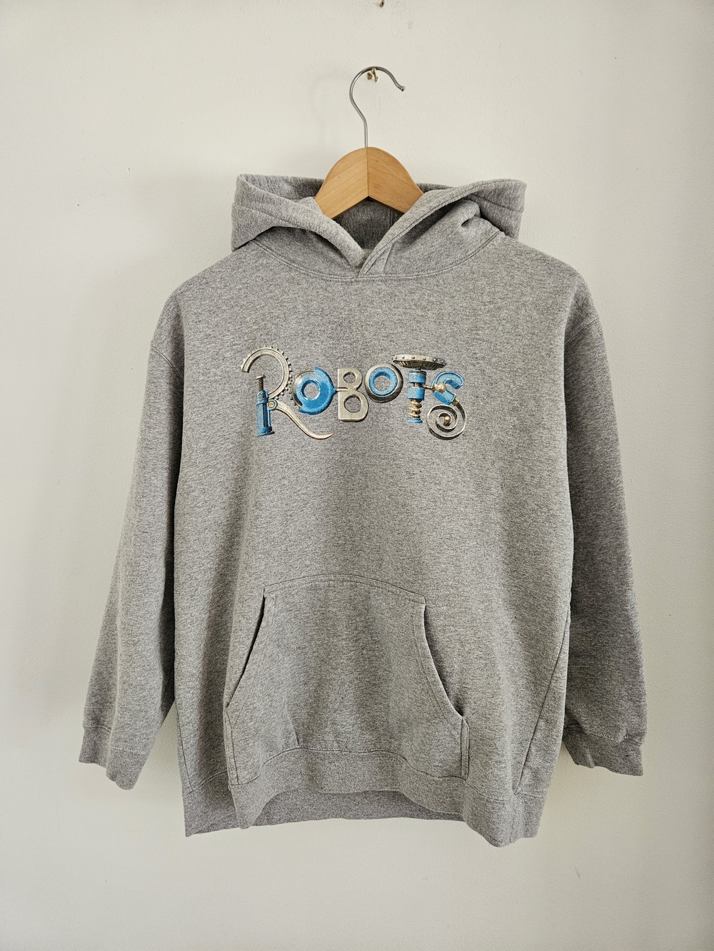 Vintage Robots Movie Promo Hoodie Youth Large/Womens Medium Grey